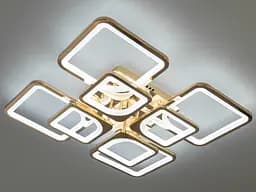 Стельова LED-люстра Diasha 8060/4+4G 135W, Ø60x14 см, 3 кольори світла, диммер, пульт - мініатюра 3