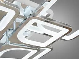 Люстра стельова LED Diasha 8060/4+4HR, 190W, 3200K-6500K, хром, сучасний стиль для кухні, вітальні, спальні, дитячої, коридору - мініатюра 4