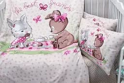 Комплект постільної білизни в ліжечко Tag Tekstil Best frends beige для немовлят - мініатюра 3