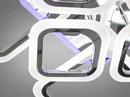Сучасна LED люстра з підсвічуванням, димером, 115W, хром - мініатюра 4