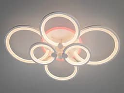 Люстра стельова LED Diasha 8022/6WH, 135W, 3200K-6500K, білий акрил, сучасний стиль для дому - мініатюра 2