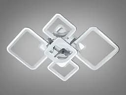 Люстра стельова LED Diasha 8060/2+3HR, 95W, 3200K-6500K, хром, сучасний стиль для дому, з пультом, диммером, акриловий плафон - мініатюра 5