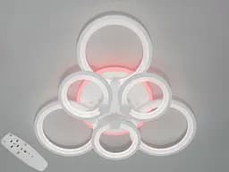 Стельова LED-люстра Diasha D8022/3+3WH з кільцевими елементами, 3 кольори світла - мініатюра 2