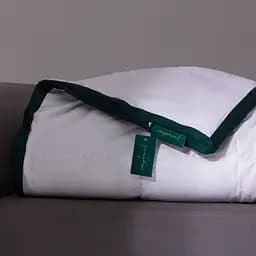 Ковдра MirSon Imperial Satin Luxe демісезонна 110х140 см біла із зеленим кантом - мініатюра 13