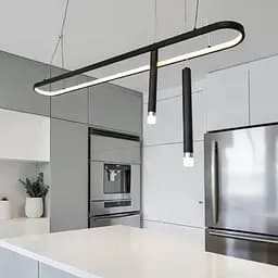 Люстра підвісна LED Diasha 5221B/1200BK чорна овальна 57 Вт - мініатюра 4