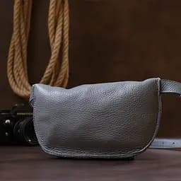 Жіноча бананка із натуральної шкіри Shvigel 16379 сірий - мініатюра 8