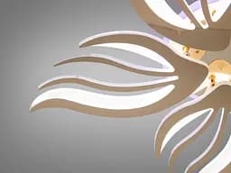 Стельова LED люстра для спальні та вітальні Diasha 2527/5G золото 75 см 78W з пультом - мініатюра 5