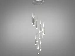 Люстра стельова LED Diasha 3002/15SV, 60W, матовий хром, сучасний стиль для зали, коридору, вітальні