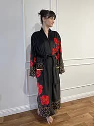 Кімоно жіноче з плюшевого велюру Red Camellia 29454 XL - мініатюра 6