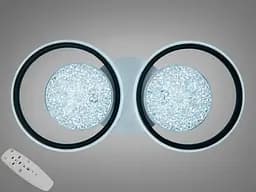 Стильна LED-люстра Diasha 2561WH+BK DIMMER 58W, 3190 lm, 52x25 см з пультом - мініатюра 2