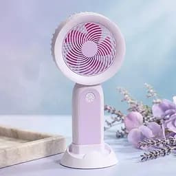 Настільний вентилятор Handheld Fan з підсвіткою, фіолетовий, переносний акумуляторний мінівентилятор - мініатюра 5