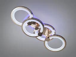 Люстра стельова LED Diasha H8022/2+2G, 65W, 3200K-6500K, золото, акрил, сучасний стиль для дому - мініатюра 4