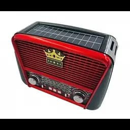 Радіоприймач переносний Bluetooth від мережі із сонячною панеллю червоний Golon RX-455S - мініатюра 2