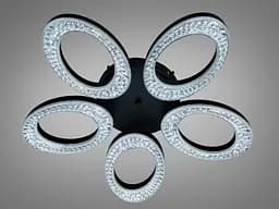 Сучасна стельова LED люстра Diasha 5607/5BK чорна з пультом 53W 56 см до 16 м2 - мініатюра 4