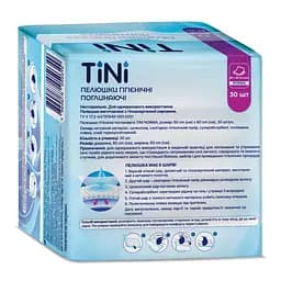 Пелюшки гігієнічні поглинаючі TINI Norma розмір 60х60 см 30 шт. - мініатюра 2