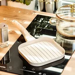 Сковорода-гриль з антипригарним покриттям 18,3x18,1x2 см, бежевий Breakfast HP39568W - мініатюра 2