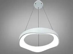 Сучасна підвісна LED люстра хвиля для кухні Diasha 0471A WH біла 50 см 36W регульована за висотою - мініатюра 4