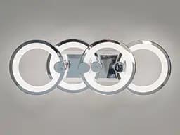 Люстра стельова LED Diasha H8022/2+2HR, 65W, 3200K-6500K, хром, сучасний стиль, з пультом, для дому - мініатюра 4