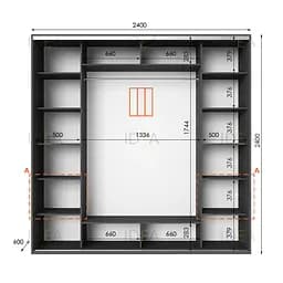 Шафа-купе Idea серія 4 240 x 60 x 240 см Антрацит - мініатюра 2