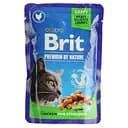 Вологий корм для стерилізованих кішок Brit Premium Cat Chicken Slices for Sterilised pouch з куркою 100 г