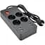 Мережевий фільтр-подовжувач Voltronic PEU4U4S, 3000 W, 4 розетки + 4 USB 5V-2.4A, кнопка з індикатором, 16A, - мініатюра 1