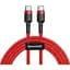 Кабель Baseus Cafule Type-C to Type-C PD2.0 60W (20V 3A) 1m red (CATKLF-G09) - мініатюра 1
