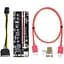 Райзер Dynamode PCI-E x1 to 16x 60cm USB 3.0 Red Cable SATA to 6Pin Power v. (RX-riser 009S Plus) - мініатюра 1