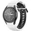 Ремешок для Samsung Galaxy Watch 4 Classic 46mm - бело-черный ширина крепления 20мм силикон размер L Watchbands Ribbed (W11-6WB40054930) - миниатюра 1