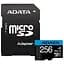 Карта пам'яті microSDXC (UHS-1) A-DATA Premier 256Gb Class 10 А1 (R-100Mb/s) (adapter SD) - мініатюра 1