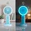 Настільний мінівентилятор Mini Portable Fan 3 Вт із підставкою для телефона та LED-підсвіткою, блакитний, ручний вентилятор - мініатюра 3