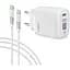 Мережевий зарядний пристрій Intaleo TCGQPD120T (1USBx3A) White + кабель USB Type С (1283126509988) - мініатюра 1