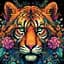 Набір для розпису по номерах Яскравий тигр, на чорному фоні, 40x40 см, AV4040-78 - мініатюра 1