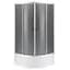 Душова кабіна з високим піддоном Mixxus Plain SCT01-90x90x195-GR Satin сіре тоноване скло 4 мм MI6895, Універсальна, тонований, хром матовий - мініатюра 1