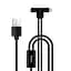 USB Cable Hoco X12 One Pull Two Magnetic 2in1 iPhone 6/MicroUSB (L Shape) Black 1.2m - мініатюра 1