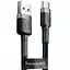Кабель Baseus Cafule Cable USB to Type-C 3A 1m CATKLF-BG1 Black-Grey - мініатюра 1