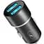 Автомобільний зарядний пристрій Sky Dolphin SZ02L AluMinium (2USB, 2.4A) Black (AZP-000071) + кабель Lightning - мініатюра 1