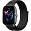 Ремінець нейлоновий на липучці BeWatch Xiaomi Amazfit BIP/GTS/GTR 20 мм Чорний (1021301.1UW) - мініатюра 1
