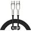 Кабель Baseus Cafule Metal Type-C to Type-C 100W (1m) black (CATJK-C01) - мініатюра 1