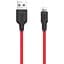Кабель Hoco X21 USB to iP 2A 1 м silicone TPE connectors чорний+Червоний - мініатюра 1
