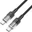 Кабель Hoco U129 Spirit 60W transparent charging data cable Type-C to Type-C Чорний - мініатюра 1