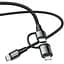 Кабель Baseus Twins Cable Type-C to Type-C\Lightning 60W 3A 1m CATLYW-H01 Black - миниатюра 3