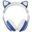 Навушники бездротові Cat ear VZV-24M Bluetooth з різнокольоровим LED підсвічуванням та котячими вушками Сині - мініатюра 1