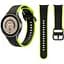 Ремешок для Samsung Galaxy Watch 4 44mm - черно-зеленый ширина крепления 20мм силикон размер L Watchbands Double Line (W12-5WB61286536) - миниатюра 1