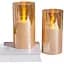Светодиодные свечи Vtobay Gold Glass 10x20 см, без пламени, мерцающие, работающие от батареек, из настоящего воска - миниатюра 1