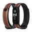 Ремінець для Xiaomi Mi Band 5/6 силікон + шкіра MiJobs Коричнево Чорний (1540703) - мініатюра 4