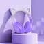 Беспроводные полноразмерные наушники Hoco W42 Cat Ear с подсветкой, BT5.3, AUX, TF, 400mAh, 10h, фиолетовые - миниатюра 5