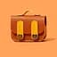 Кожаный футляр Briefcase для наушников AirPods Pro 2/Pro Brown/Yellow - миниатюра 2