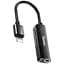 Переходник адаптер Baseus L52 3in1 Lightning Male to 3.5mm+2 Lightning Female Black - миниатюра 1