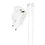 СЗУ Hoco N61 Gentle PD20W+QC3.0 (1USB-A/1C) + кабель Type-C to Type-C White - миниатюра 1