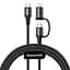 Кабель Baseus Twins Cable Type-C to Type-C\Lightning 60W 3A 1m CATLYW-H01 Black - миниатюра 1